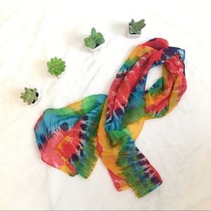 Rainbow Tie-Dye Scarf